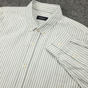 Balibaris Oxford Dress Shirt Mens XL Striped Button Down Office Business Casual